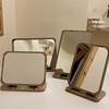 (复古桌面化妆镜)折叠木质便携学生宿舍台式梳妆镜日式高清镜子