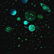 夜光贴宇宙太空银河太阳系，幼儿园装饰贴画荧光，星星月亮星座墙贴纸