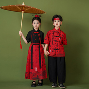 六一儿童演出服中国风汉服，女童马面裙小学生，运动会服装男童幼儿园
