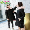 母女羽绒服亲子款2023韩版中长款冬季甜美时尚洋气中大童冬装外套