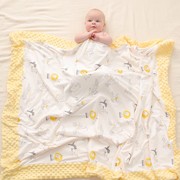 婴儿安抚豆豆毯双层加厚秋儿童绒毛毯，空调毯新生宝宝盖毯凉1026c