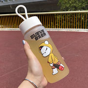 潮流高颜值塑料水杯子ins女男，学生韩版磨砂，可爱便携茶杯运动水瓶