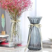创意玻璃透明花瓶欧式水培绿萝植物花瓶百合富贵竹插花瓶干花摆件