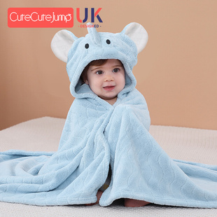 儿童宝宝浴巾斗篷浴袍可穿式春秋季带帽新生，婴儿专用超软吸水全棉