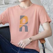 莫代尔t恤男短袖夏季韩版潮牌，潮流ins冰丝冰感青少年粉色印花半袖