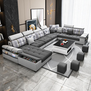 布艺沙发客厅简约现代2024大户型，北欧科技布沙发(布沙发)组合家具套装