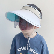 儿童防晒帽男童帽子夏款太阳帽空顶小孩遮阳帽防紫外线男孩带墨镜