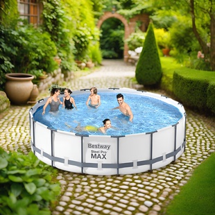 圆形支架家庭游泳池加高加厚成人养鱼池儿童戏水泳池玩具池可拆卸