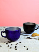 法国进口弓箭乐美雅紫色玻璃杯，牛奶早餐杯大容量热饮杯500ml