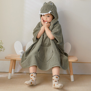 有机棉儿童浴巾纯棉斗篷带帽吸水速干卡通婴儿宝宝浴袍公主浴衣