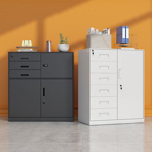 办公室文件柜铁皮柜家用矮柜工具储物柜抽屉带锁柜子杂物收纳柜子