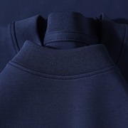 深蓝色250g弹力丝光棉短袖t恤高品质重磅咔叽日系复古内搭半袖