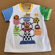 mijello 24夏潮牌高定童装MIKI摩天轮图案儿童短袖T恤 男女童上衣