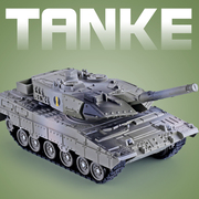 仿真合金战斗车模型豹2坦克军事系列金属儿童玩具带声光男生礼物