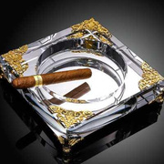 高档水晶烟灰缸创意时家用大号奢华客厅办制公室t尚v个性潮流定烟
