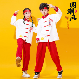 儿童中国风武术表演服中小学生运动会啦啦队演出服街舞嘻哈服爵士