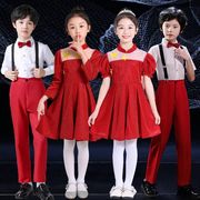 六一儿童大合唱团演出服装，中小学生朗诵红歌男女童表演礼服中国风