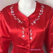 结婚睡衣香港新娘绣花上头睡衣红色秀禾服传统裙褂旗袍内打底