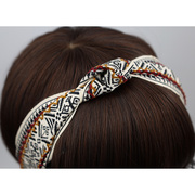 波西米亚民族风织带韩国流行复古窄款皮筋发带女绑发饰发箍头饰品