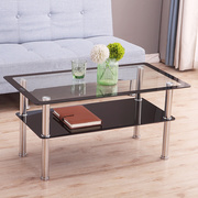 长方形钢化玻璃茶几小户型省空间，现代简约客厅，小桌子简易茶台创意