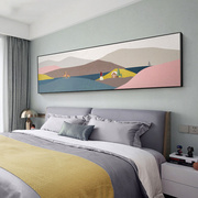 北欧钻石画满钻轻奢，卧室床头粉色，横版十字绣风景现代抽象客厅