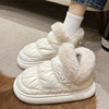 雪地靴女冬季增高加绒加厚保暖棉鞋一脚蹬，防滑棉靴防水面包鞋