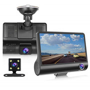跨境三镜头行车记录仪广角1080p三录行车记录仪dashcam高清记录