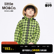 little moco童装春装男童格子外套儿童连帽纯棉夹克男款大童衣服