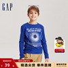 Gap男童秋季洋气纯棉运动长袖T恤儿童装童趣印花休闲上衣797412