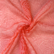 布艺岛中国风半透西瓜，红植绒大花双绉雪纺面料，连衣裙汉服布料diy