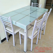 深圳钢化玻璃餐桌椅组合现代简约小户型餐台长方形饭桌子