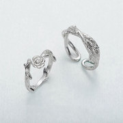 荆棘玫瑰戒指女复古时尚重工个性，s925银开口指环，几何不规则食指戒