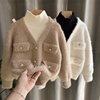 女童毛衣洋气儿童假两件时尚针织衫冬装2023女孩韩版休闲上衣