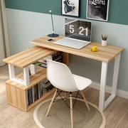 旋转电脑桌简约台式转角，连体书桌柜现代时尚，烤漆书架组合办公桌子