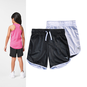 女童好品质运动中裤 夏季网眼速干短裤 双面穿 训练裤子
