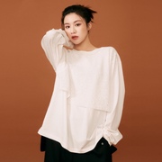 韩国面料原单sp蕾丝拼接长袖T恤打底衫女ins潮设计感韩版