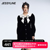 jessyline女装冬季 杰茜莱黑色衬衫收腰连衣裙 244111451