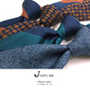 真丝羊毛混纺高品质绅装宽版蓝色橘色撞色意式斜纹结婚正装领带