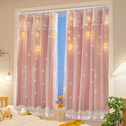 遮光带纱窗帘杆一整套简易2022卧室阳台遮阳帘魔术贴小窗户短