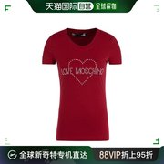 香港直邮潮奢 Moschino 莫斯奇诺 女士 logo铆钉T恤 W4B194T2065P