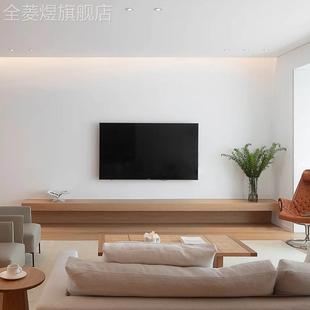 日式简约原木实木电视柜壁挂式隔板一字板悬空书桌搁板置物架定制