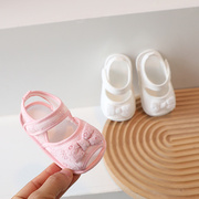 婴儿鞋夏季3-6-12个月女宝宝软底凉鞋公主，鞋0-1岁夏天步(夏天步)前鞋防滑9