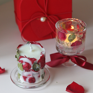 hana红玫瑰香薰蜡烛香氛礼盒，订婚伴手礼，闺蜜新婚女生结婚礼物