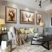 客厅装饰画沙发背景墙大气，高档美式大厅墙壁画，鹿欧式复古油画挂画