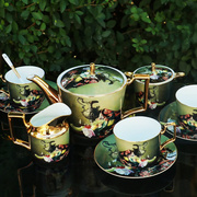 骨瓷茶具套装 咖啡杯碟 茶壶 黄金边下午茶意大利重工 掌柜