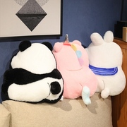 可爱动物熊猫背影汽车，靠垫抱枕被子，两用办公室午睡枕头毯子二合一