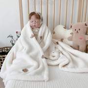 被子?盖毯新生儿绒毯牛奶珊瑚冬婴儿宝宝春秋毛毯幼儿园ins绒盖毯