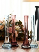 优雅鹤嘴瓶简约彩色系列玻璃花瓶水培一支花花器家居装饰插花花瓶
