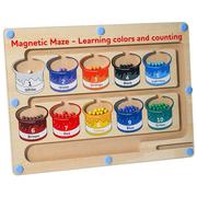 儿童益智玩具3到6岁磁性运笔迷宫，专注力训练走珠颜色分类板磁力板