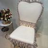 欧式餐椅垫套罩夏季款冰丝，防滑坐垫蕾丝，家用奢华客厅美式椅背定制